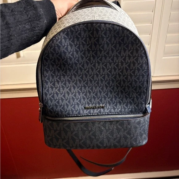 NWT Michael Kors Navy and Gray Backpack - Picture 1 of 6